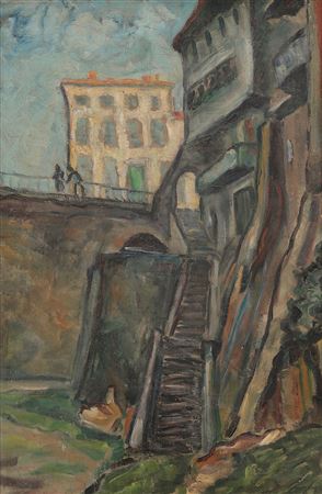 Old staircase, Villeneuve-sur-Lot by Josep Gausachs - Auction record, sale price, and art valuation. Compare with similar artists and explore comparable artworks.