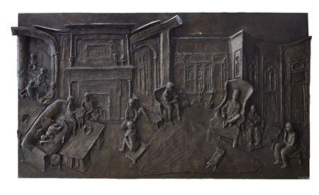 Figures in an interior scene