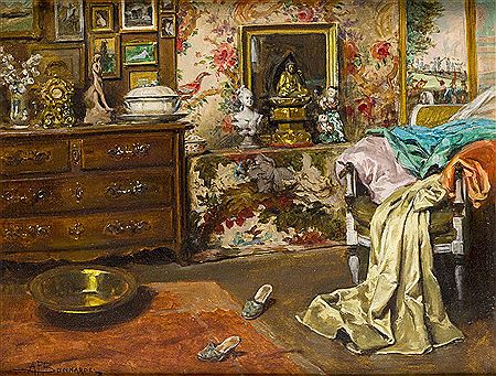 Sample artwork by Alexandre Francois Bonnardel (1867 - 1942), known for figure, interior and landscape painting, teaching - View similar artists and auction records