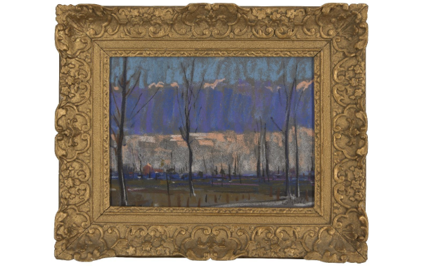 View of snow-capped mountains by Lucie Rivel - Auction record, sale price, and art valuation. Compare with similar artists and explore comparable artworks.