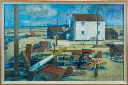 Tollesbury harbour scene by Henry Collins - Auction record, sale price, and art valuation. Compare with similar artists and explore comparable artworks.