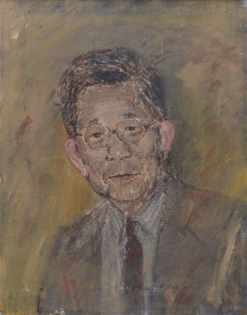 Portrait of Japanese Nobel Laureate, Kenzaburo Oe