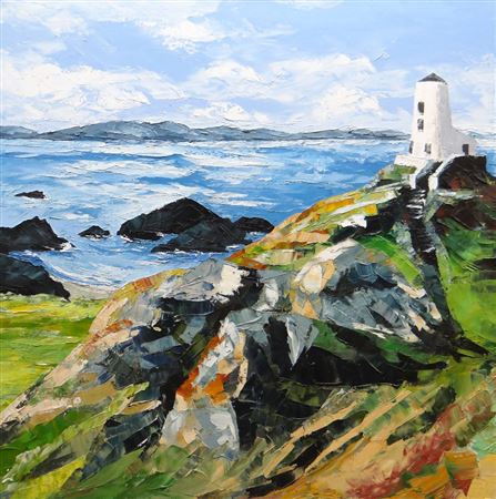 YNYS MON COASTAL SCENE WITH HISTORIC LIGHTHOUSE