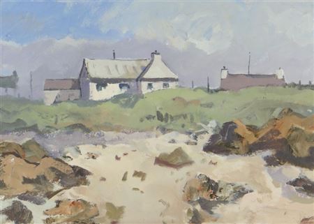 Beach with houses by Gareth Thomas - Auction record, sale price, and art valuation. Compare with similar artists and explore comparable artworks.