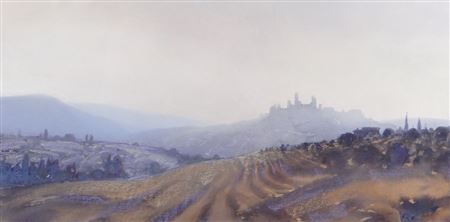 Italian landscape with buildings
