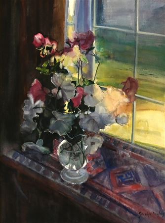 Still life with Pink and White Roses by Jocelyn Boyley - Auction record, sale price, and art valuation. Compare with similar artists and explore comparable artworks.