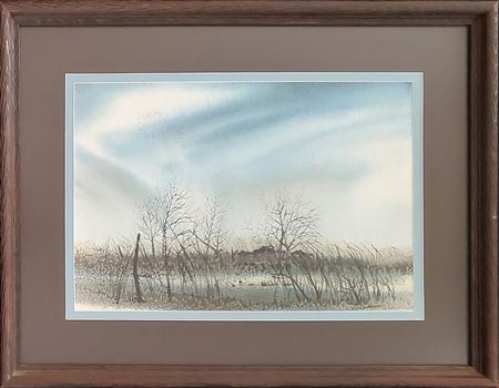 This winter landscape with bare trees