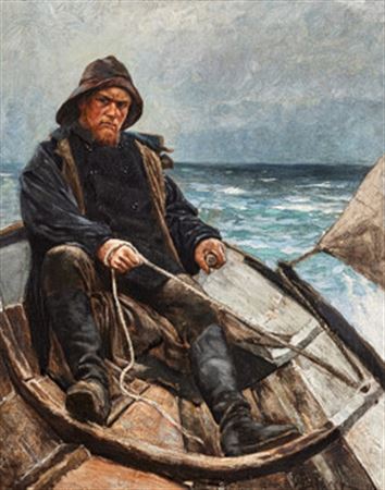 Fishermen at sea, Skagen.