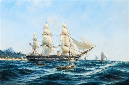 Sample artwork by Herman Sillen (1857 - 1908), known for painting, seascape, marine - View similar artists and auction records