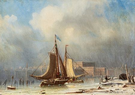 Winter atmosphere at Skeppsbron and Stockholm Castle