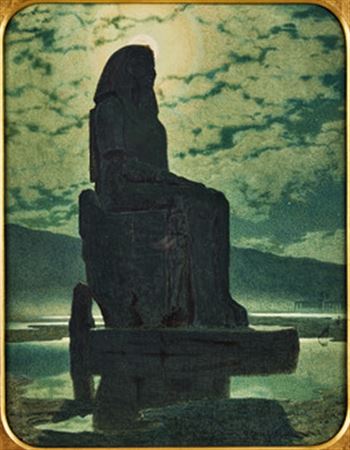 The Colossus of Memnon, a massive stone statue of Amenhotep III in Luxor, Egypt