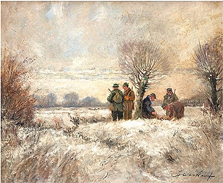 "Jagdgesellschaft in Winterlandschaft" by Heinrich Weckauf - Auction record, sale price, and art valuation. Compare with similar artists and explore comparable artworks.