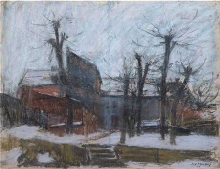 Snowfall at the Frauentog in Kopenick