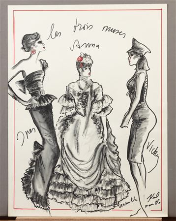 Sample artwork by Karl Otto Lagerfeld (1933 - 2019), known for fashion design, drawing - View similar artists and auction records