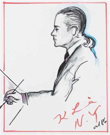 Self portrait by Karl Otto Lagerfeld - Auction record, sale price, and art valuation. Compare with similar artists and explore comparable artworks.