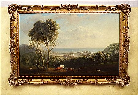 Aberystwyth cattle in a coastal landscape
