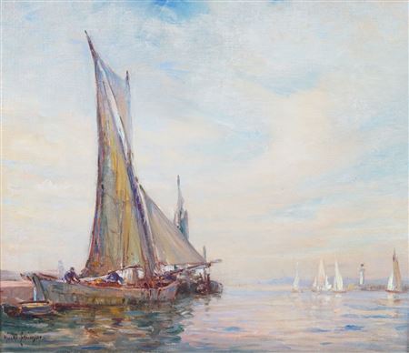 Moored fishing boat