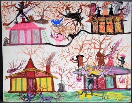 Landscape Fantasy On Fire Fighting. by John Roeder - Auction record, sale price, and art valuation. Compare with similar artists and explore comparable artworks.