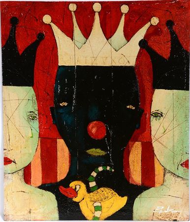 Sample artwork by Michael Banks (Born 1972), known for naive, outsider painting - View similar artists and auction records