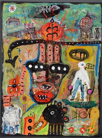 Sample artwork by Louis Vuittonet (Born 1943), known for outsider, folk art painting - View similar artists and auction records