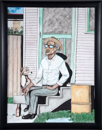 Mr. Shotz And His Dog.