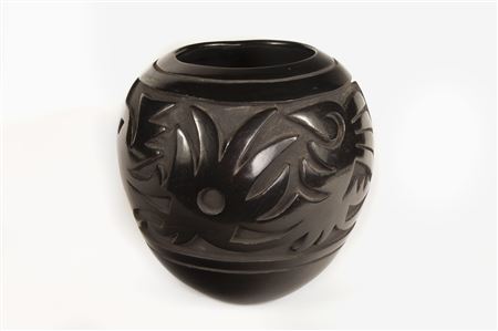 Carved Blackware Jar