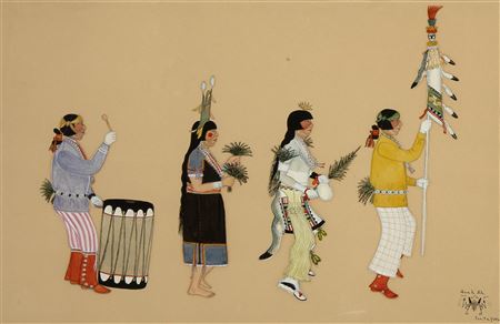 Untitled (Corn Dance Processional), ca. 1921