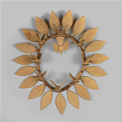 Carved Wooden Wreath with Birds