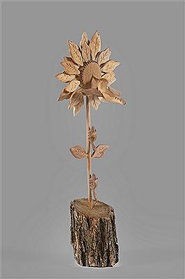 Woodcarving with Hummingbird