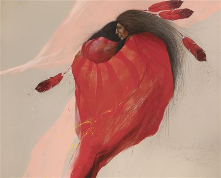 Red Feathers in a Salmon Sky, 1986