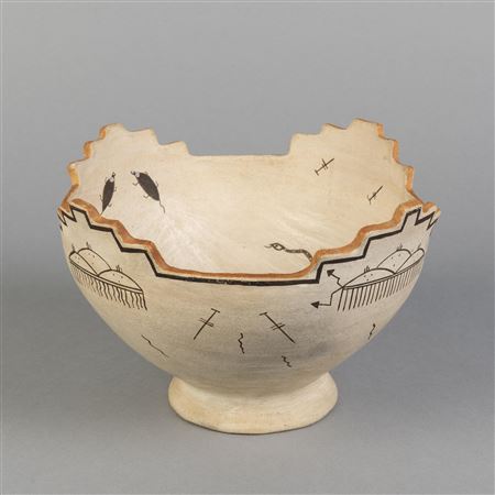 Terraced Bowl with Raincloud Designs, ca. 1950