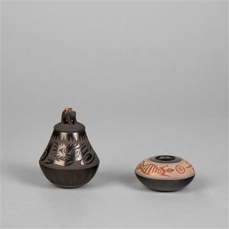 Group of Two Miniature Pottery Vessels
