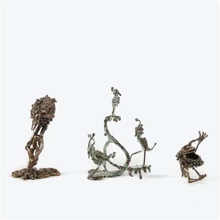 Group of Three Bronze Whimsy Figures