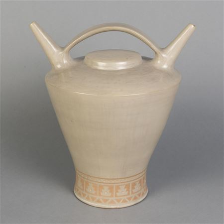 Contemporary Peruvian Handled Pottery Vessel, 1997