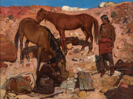 "Untitled (Navajo Riders, Oraibi, Arizona), 1906" by Harold Harrington Betts - Auction record, sale price, and art valuation. Compare with similar artists and explore comparable artworks.
