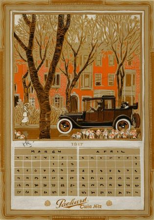 Packard Motor Car Company 1917 Calendar: March/April