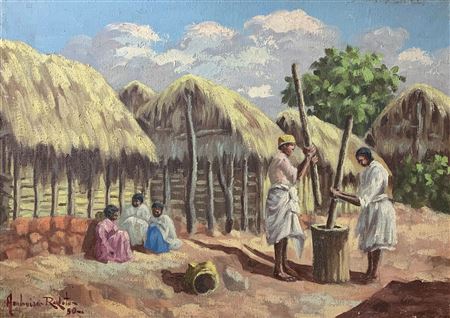 Femmes au pilon by Ambroise Rakoto - Auction record, sale price, and art valuation. Compare with similar artists and explore comparable artworks.