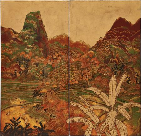 Landscape of the Middle Region of North Vietnam, Diptych by Le Thy - Auction record, sale price, and art valuation. Compare with similar artists and explore comparable artworks.