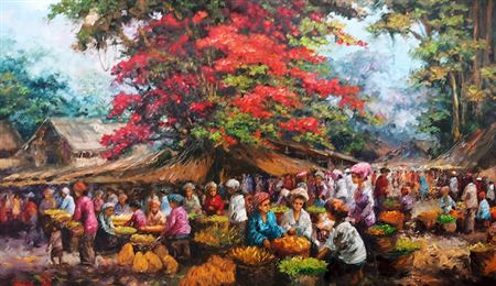 Sample artwork by Atika Hariyadi (Born 1962), known for impressionist naturalist style - View similar artists and auction records