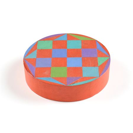 "Octagon with Checkerboard on a Red Ground," 1973