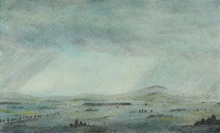 Landschaft im Regen