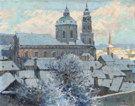 Winterliche Ansicht von St. Nikolaus.