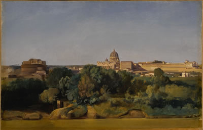 Rome, a view of Saint Peter's and the Castel Sant'Angelo