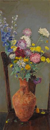 Flowers on a Chair by Herman Rose - Auction record, sale price, and art valuation. Compare with similar artists and explore comparable artworks.