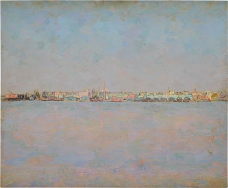 Sample artwork by Herman Rose (1909 - 2007), known for modernist urbanscape and genre-figure painting - View similar artists and auction records