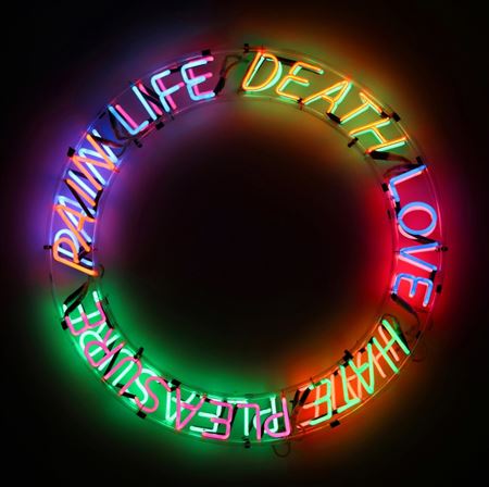 Life, Death, Love, Hate, Pleasure, Pain by Bruce Nauman - Auction record, sale price, and art valuation. Compare with similar artists and explore comparable artworks.