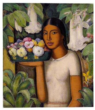 Mujer con flores