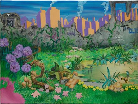 Untitled (Idyllic Scene with 7 Train) by Sandra Fabara - Auction record, sale price, and art valuation. Compare with similar artists and explore comparable artworks.