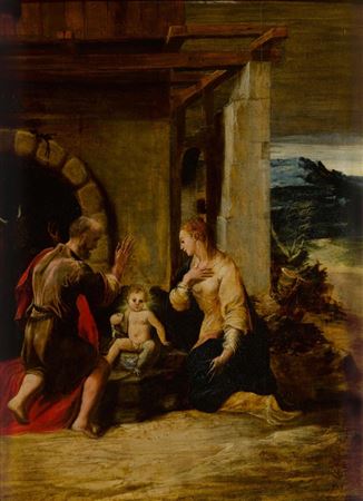 The Holy Family in a landscape