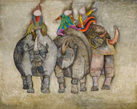 Trois rhinocéros